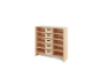 Storage Unit X with shelves + deep cardboard trays - Eko