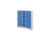 Storage Unit XL with shelves and doors + deep wooden trays - Blue
