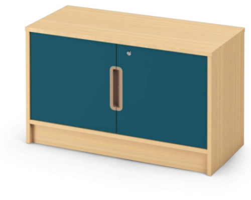Storage Unit 92 with shelves and doors + lock - Emerald blue - S