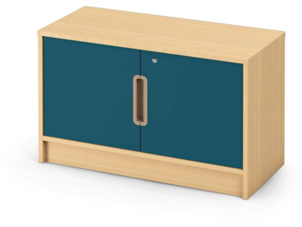 Storage Unit 92 with shelves and doors + lock - Emerald blue - S