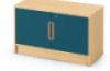 Storage Unit 92 with shelves and doors + lock - Emerald blue - S