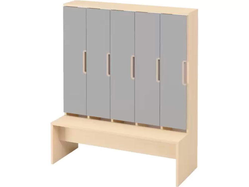 Doors with handle for cloakroom Vita 5 - Grey