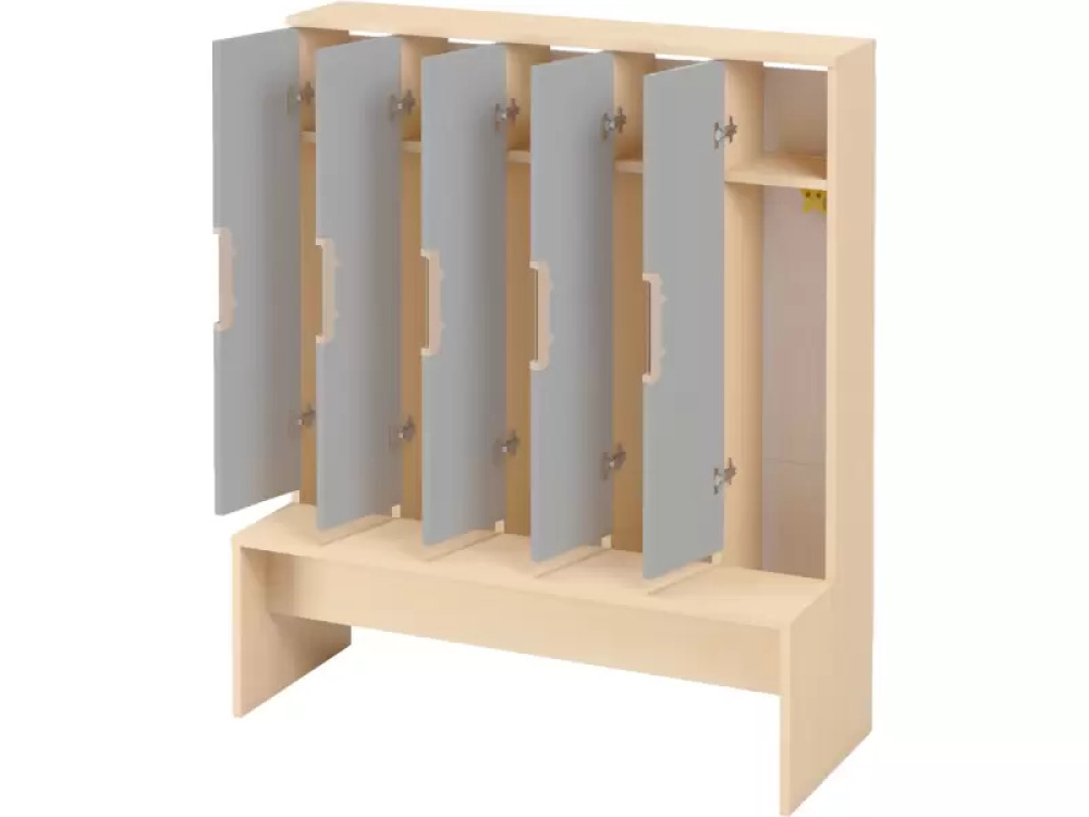 Doors with handle for cloakroom Vita 5 - Grey