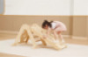 Climbing platform. Wooden gymnastics equipment