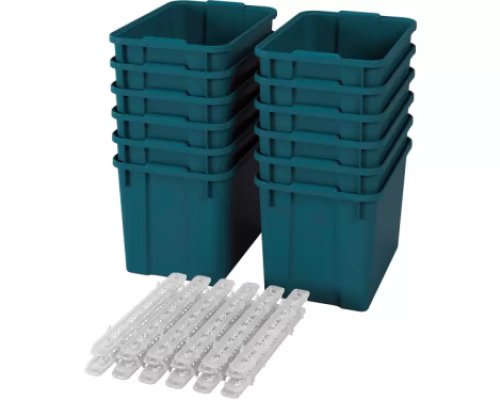 Extra large plastic containers with runners - eco sea green - 12