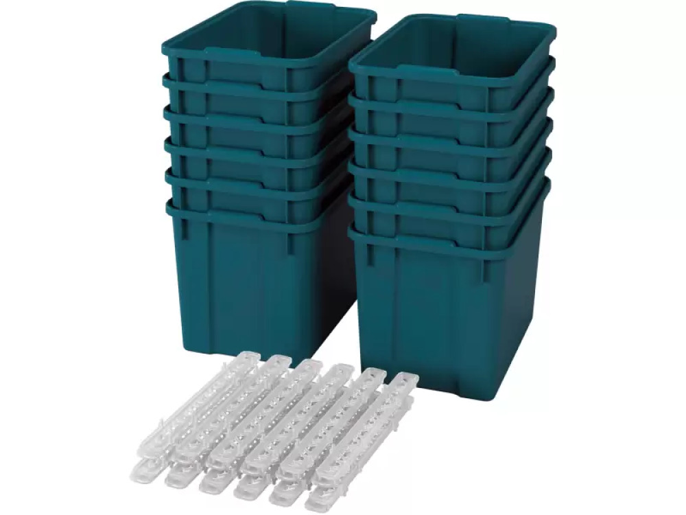 Extra large plastic containers with runners - eco sea green - 12